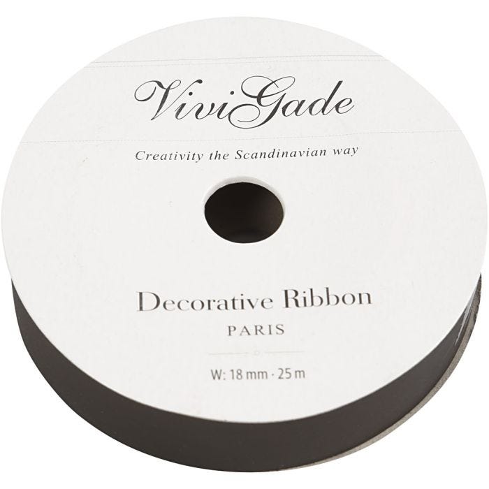 Curling Ribbon, W: 18 mm, matt, black, 25m/ 1 roll