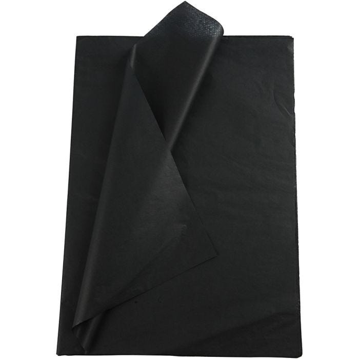 Tissue Paper, sheet 50x70 cm, 17 g, black, 10 sheet/ 1 pack
