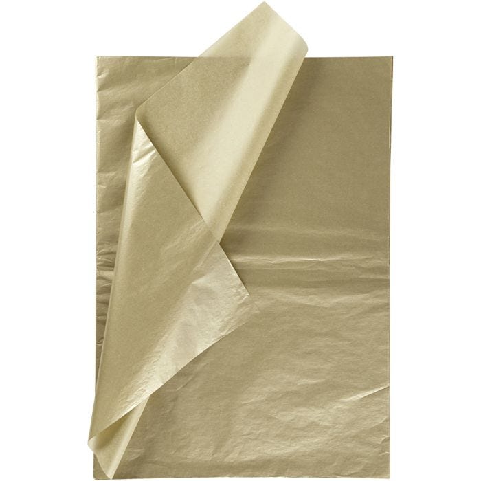 Tissue paper, sheet 50x70 cm, 17 g, gold, 6sheet/ 1 pack