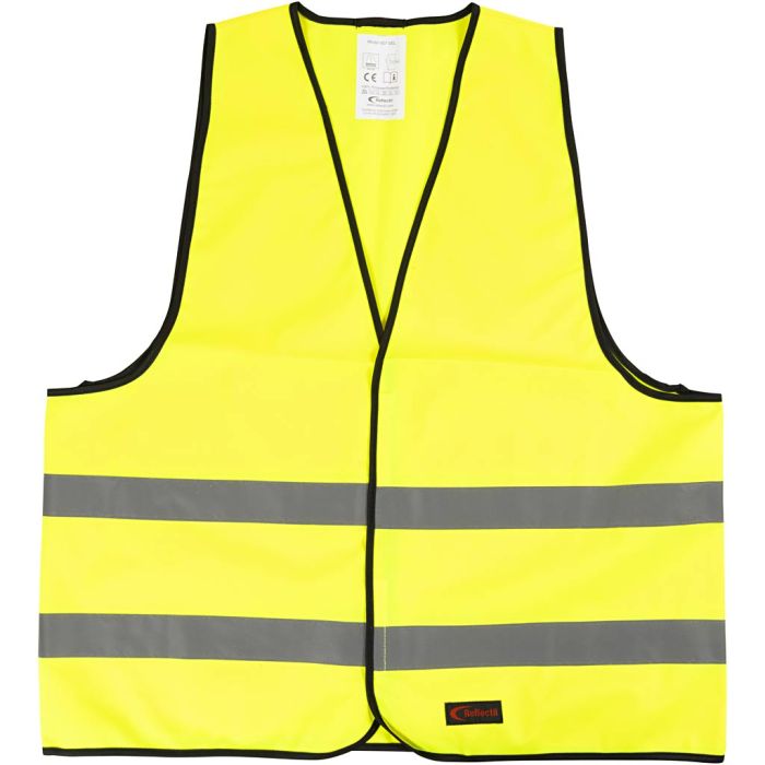 High-visibility vest, L: 73 cm, W: 65 cm, size XL, yellow, 1 pc