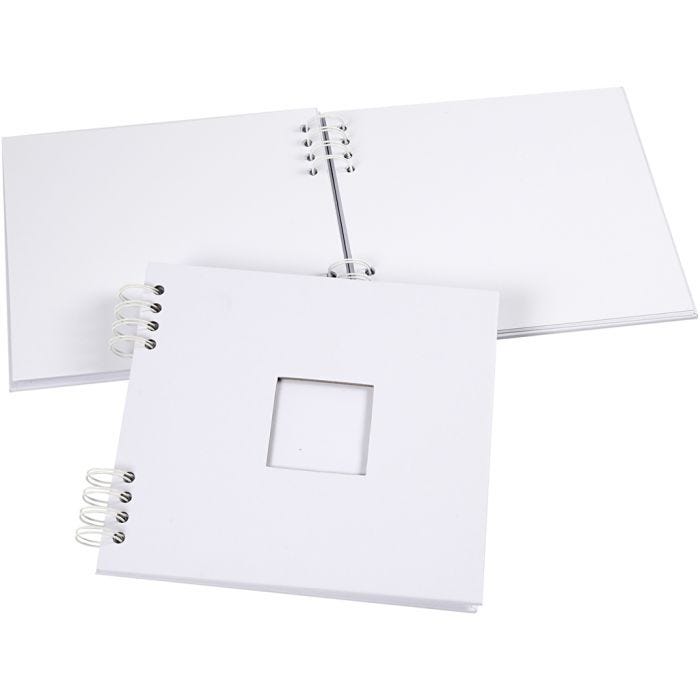 Spiral Bound Scrapbook, size 20x20 cm, 250 g, white, 1 pc
