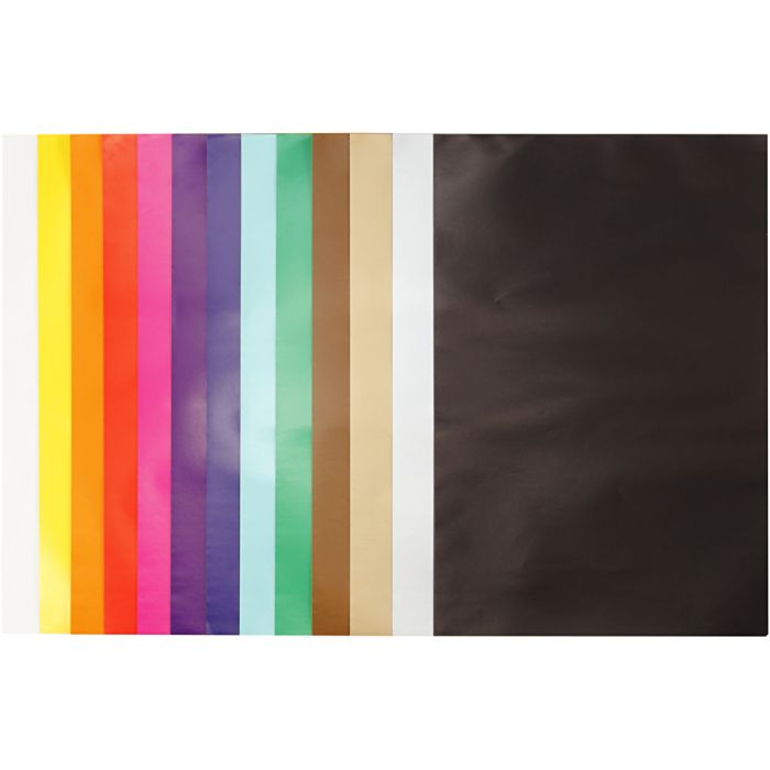 Glazed Paper, sheet 24x32 cm, 80 g, assorted colours, 50sheet/ 1 pack