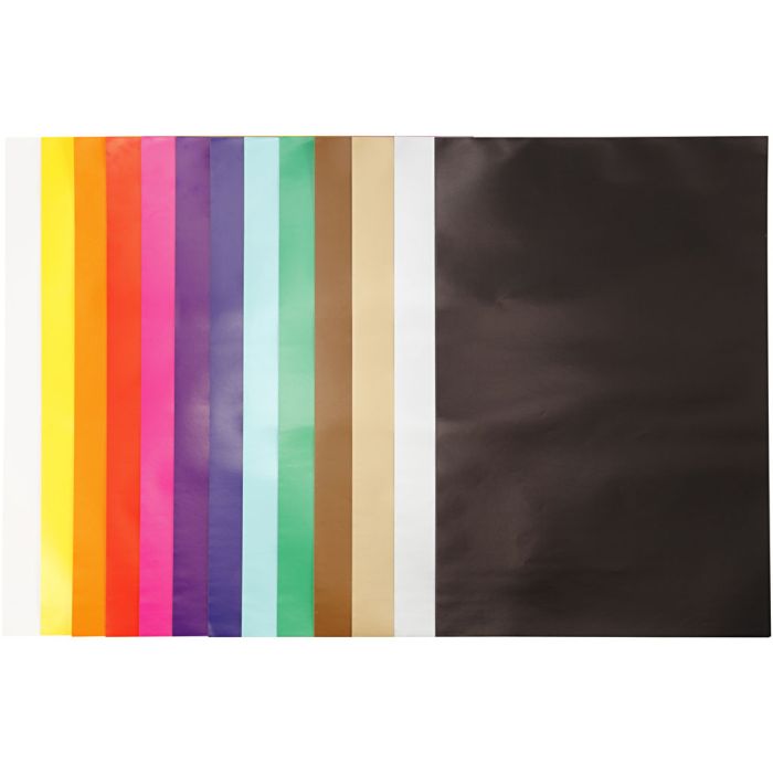 Glazed Paper, sheet 32x48 cm, 80 g, assorted colours, 100sheet/ 1 pack