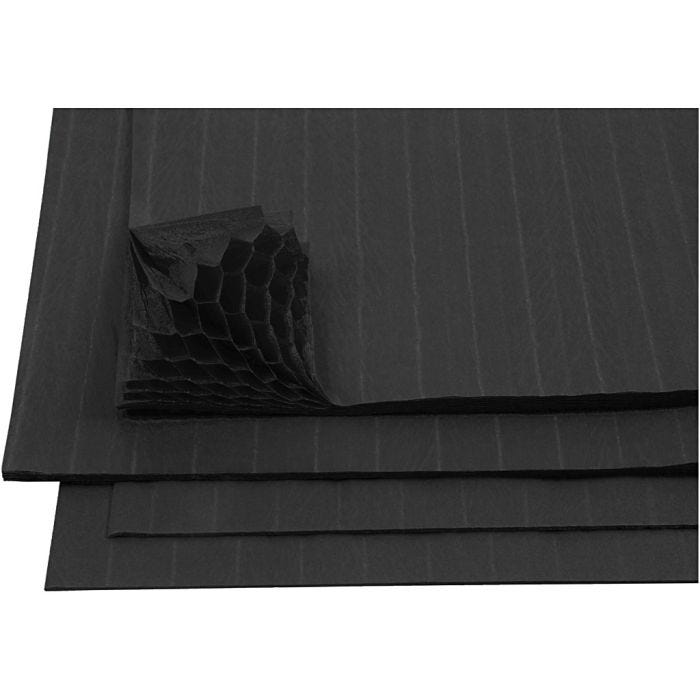 Honeycomb paper, sheet 28x17,8 cm, black, 8 sheet/ 1 pack