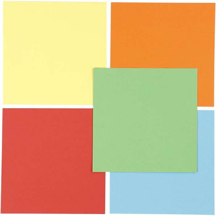 Origami Paper, size 15x15 cm, 80 g, 5x10sheet/ 1 pack