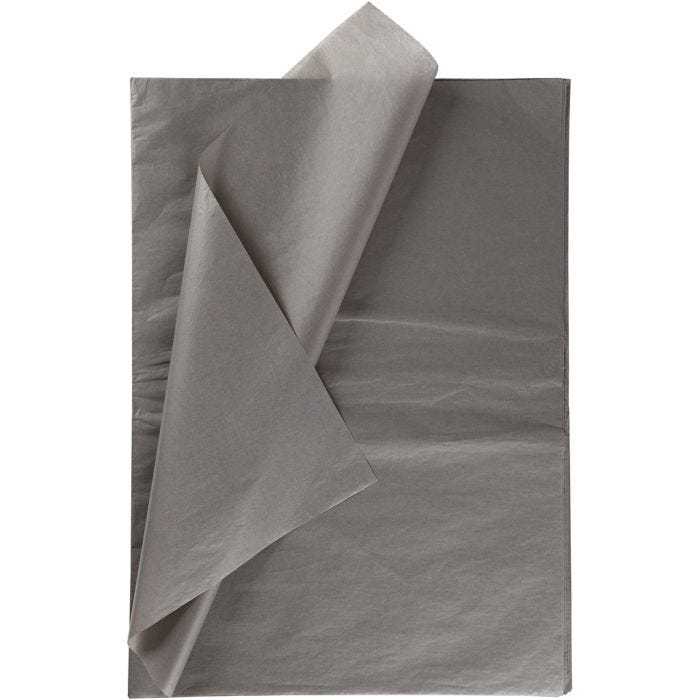 Tissue Paper, sheet 50x70 cm, 17 g, dark grey, 25 sheet/ 1 pack