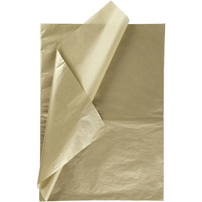 Tissue paper, sheet 50x70 cm, 17 g, gold, 25sheet/ 1 pack