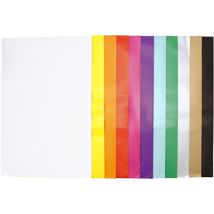 Glazed Paper, sheet 32x48 cm, 80 g, assorted colours, 11x25sheet/ 1 pack