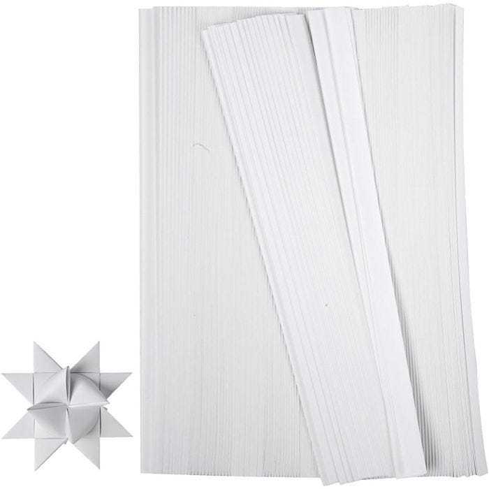 Paper Star Strips, 45 cm, 4,5 cm, 10 mm, white, 500strips/ 1 pack