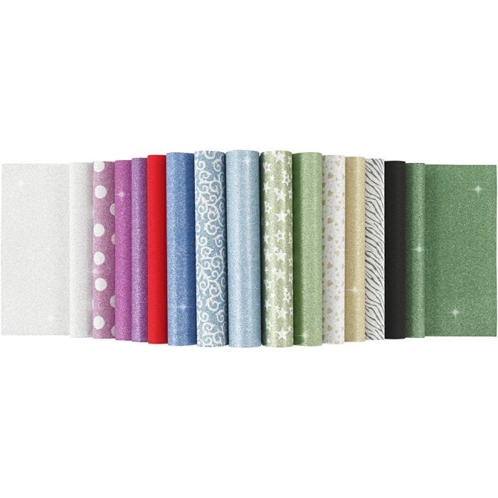 Glitter Paper Pad, A4, sheet 210x297 mm, 150 g, 30 sheet/ 1 pc