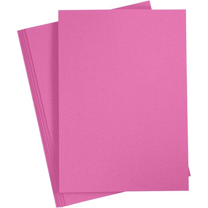 Card, A4, sheet 210x297 mm, 180 g, pink, 20sheet/ 1 pack
