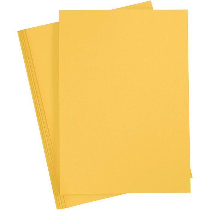 Card, A4, sheet 210x297 mm, 180 g, sun yellow, 20sheet/ 1 pack