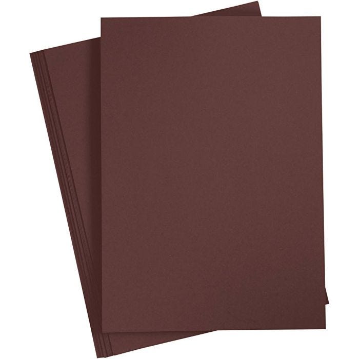 Card, A4, sheet 210x297 mm, 180 g, dark brown, 20 sheet/ 1 pack
