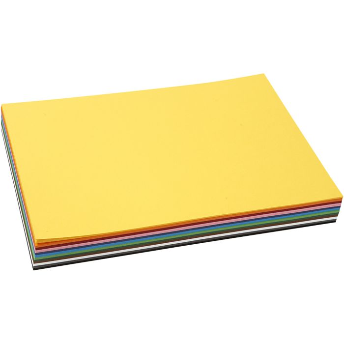 Coloured Card, A4, sheet 210x297 mm, 180 g, assorted colours, 12x10 sheet/ 1 pack