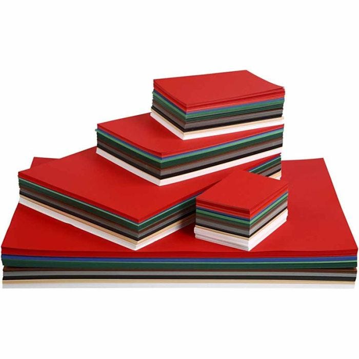 Christmas Card, A2,A3,A4,A5,A6, 180 g, assorted colours, 1800ass sheets/ 1 pack