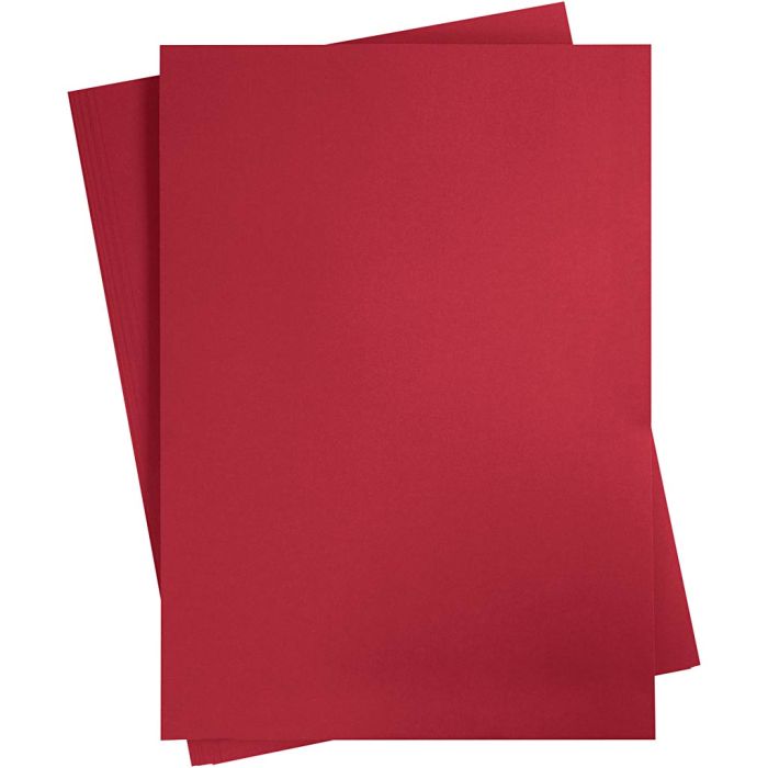 Card, A2, sheet 420x594 mm, 180 g, christmas red, 10 sheet/ 1 pack