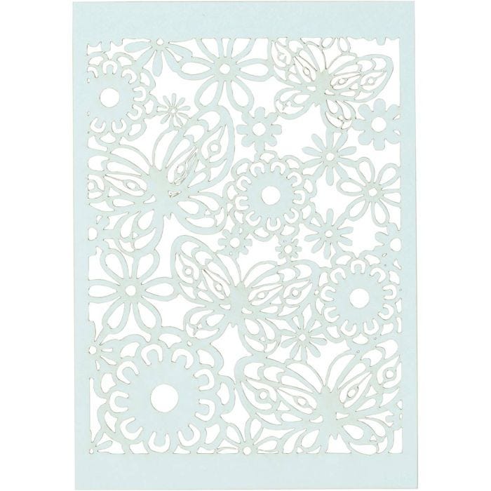 Lace Patterned cardboard, sheet 10,5x15 cm, 200 g, light blue, 10pc/ 1 pack