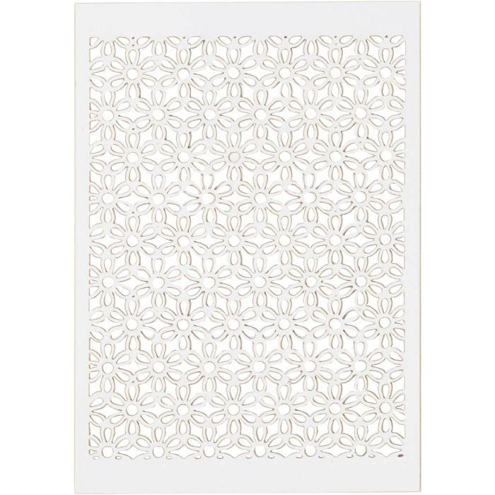 Lace Patterned cardboard, sheet 10,5x15 cm, 200 g, white, 10pc/ 1 pack