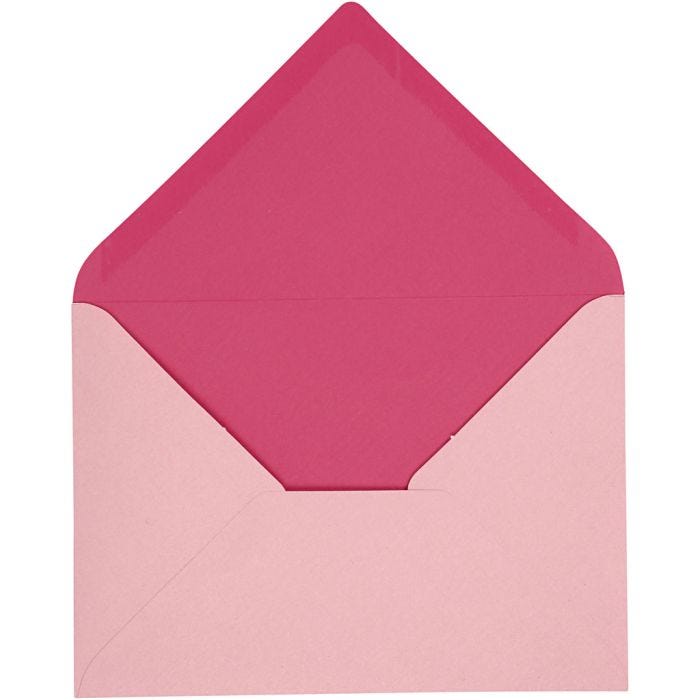 Envelope, envelope size 11,5x16 cm, 100 g, rose/pink, 10 pc/ 1 pack