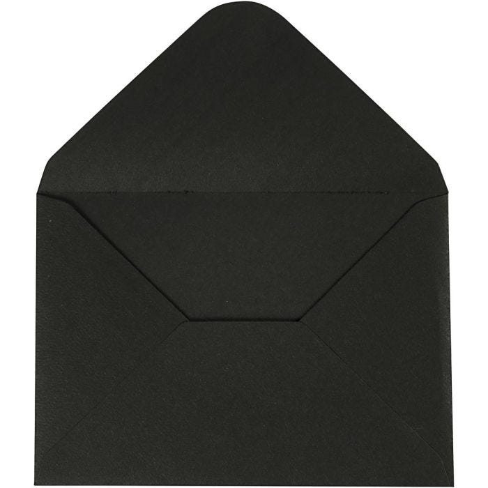 Envelope, envelope size 11,5x16 cm, 110 g, black, 10pc/ 1 pack