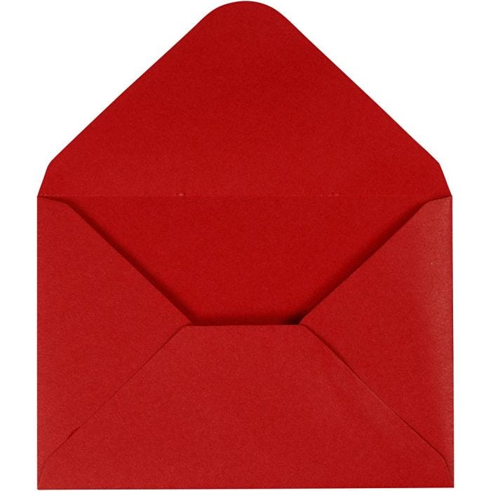 Envelope, envelope size 11,5x16 cm, 110 g, red, 10pc/ 1 pack