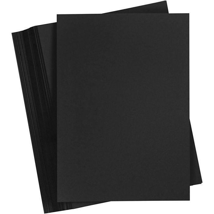 Card, A4, sheet 210x297 mm, 180 g, black, 100 sheet/ 1 pack