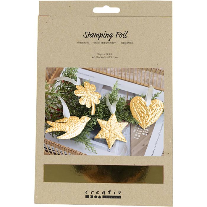 Embossing Foil, A5, sheet 148x210, thickness 0,9 mm, gold, 10 pc/ 1 pack