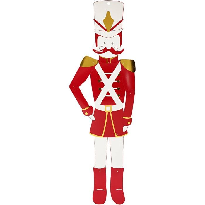 Nutcracker, H: 110 cm, W: 30 cm, 300 g, gold, red, white, 1 pc