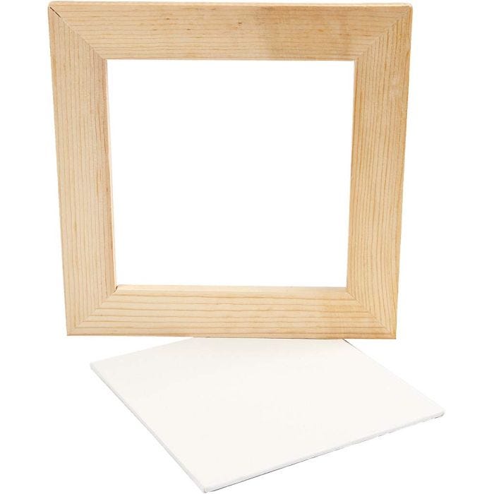 Canvas Panel with Wooden Frame, size 15x15x0,3 cm, white, 1 pc