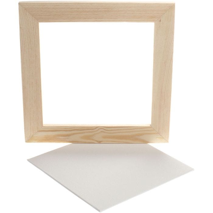 Canvas Panel with Wooden Frame, size 20x20x0,3 cm, white, 1 pc