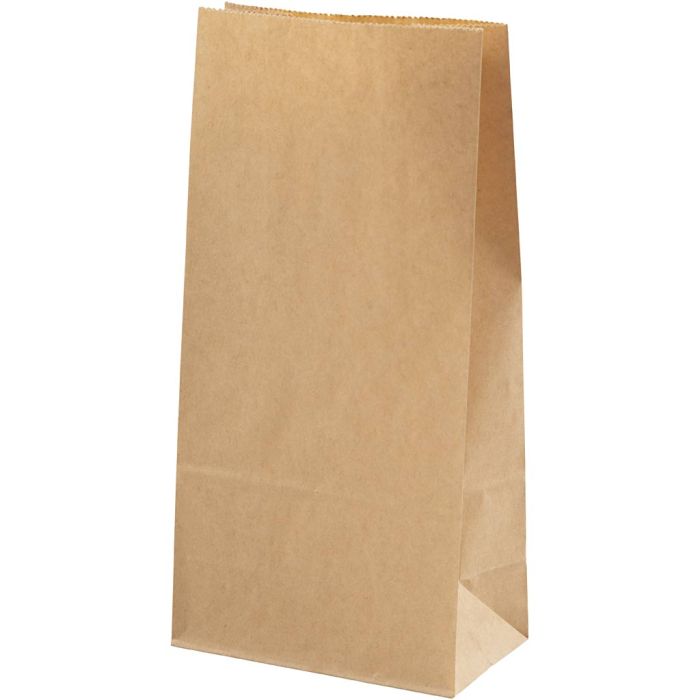 Paper Bag, H: 22.5 cm, size 6,5x11 cm, 50 g, brown, 100 pc/ 1 pack
