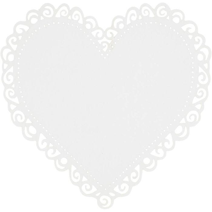 Heart, size 85x85 mm, 240 g, white, 10pc/ 1 pack
