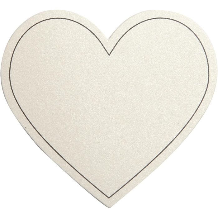 Heart, size 75x69 mm, 120 g, off-white, 10 pc/ 1 pack