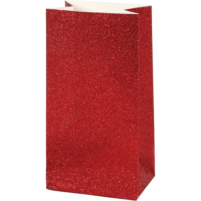 Paper Bag, H: 17 cm, size 6x9 cm, 200 g, red, 8 pc/ 1 pack