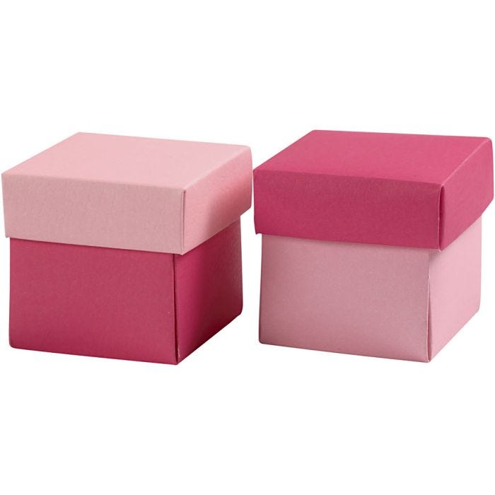 Folding box, size 5,5x5,5 cm, 250 g, rose/pink, 10pc/ 1 pack