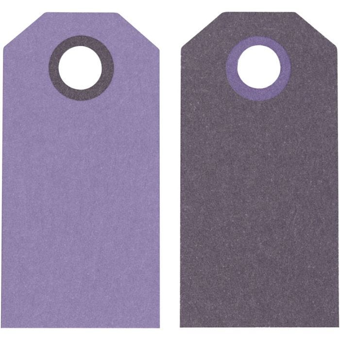 Manila Tags, size 6x3 cm, 250 g, lilac/dark lilac, 20 pc/ 1 pack