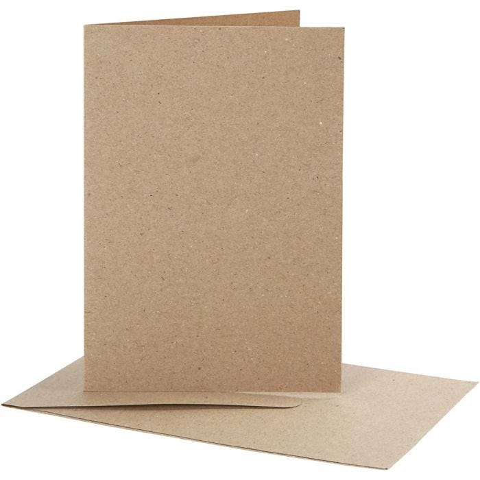 Blank Cards With Envelope, card size 10,5x15 cm, envelope size 11,5x16,5 cm, natural, 10set/ 1 pack