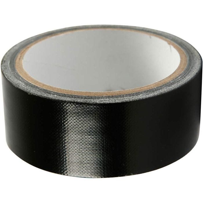 Duct Tape, W: 38 mm, black, 25m/ 1 roll