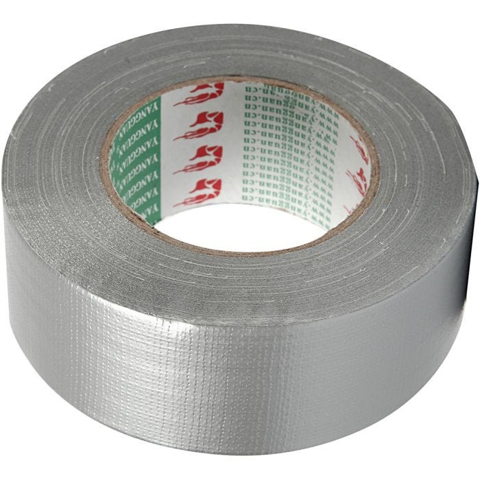Duct Tape, W: 50 mm, silver, 50m/ 1 roll
