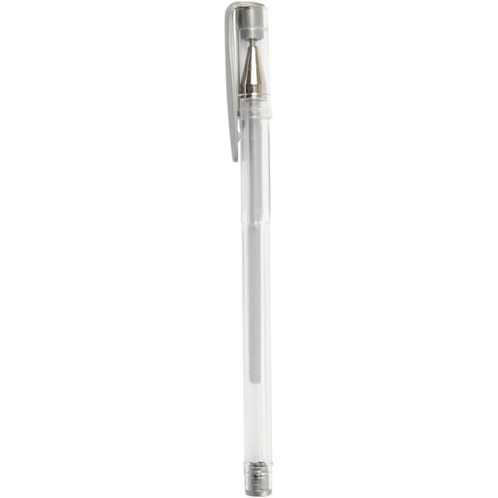 Gel Pens, line 0,8 mm, silver, 6 pc/ 1 pack