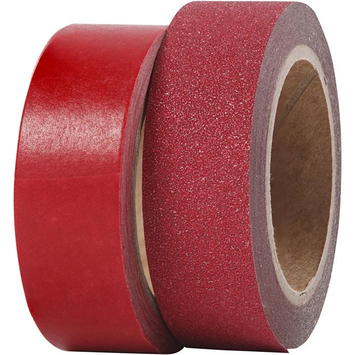 Design Tape, W: 15 mm, red, 2 roll/ 1 pack
