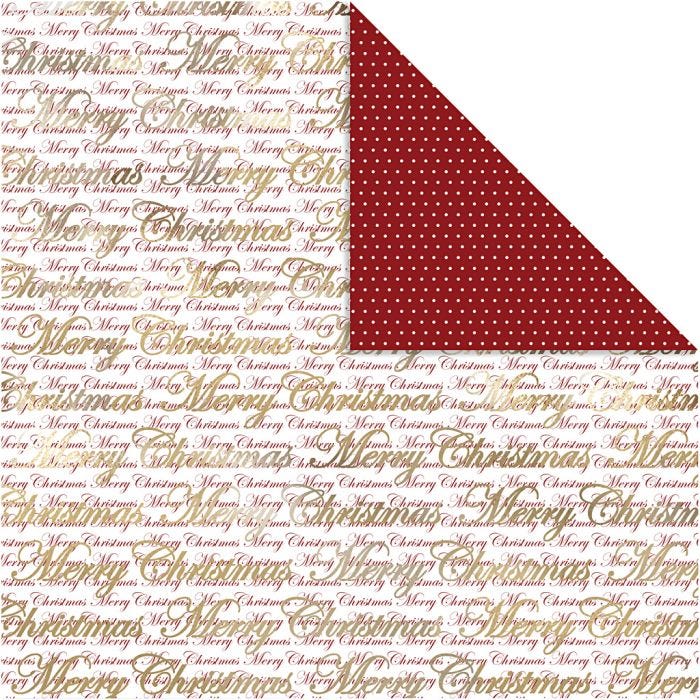 Design Paper, Merry Christmas and dots, sheet 30,5x30,5 cm, 180 g, gold, 3 sheet/ 1 pack