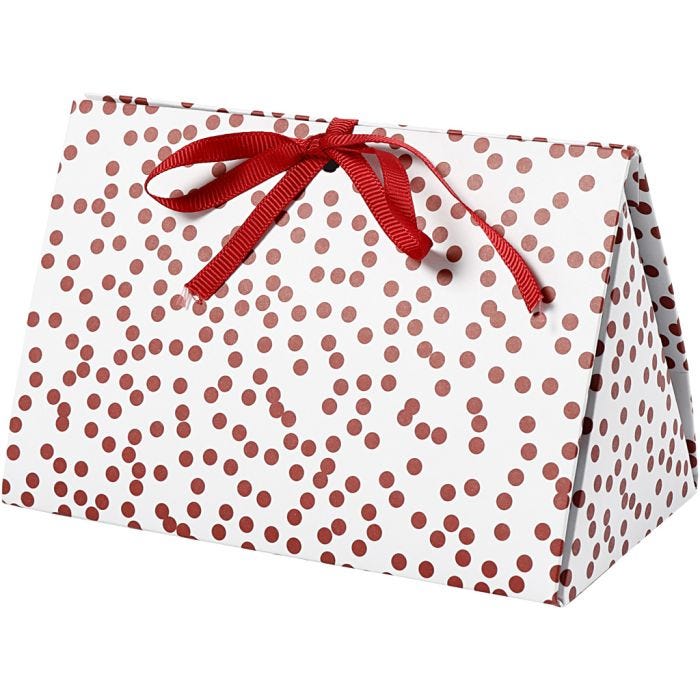 Folding gift box, dots, size 15x7x8 cm, 250 g, red, 3pc/ 1 pack