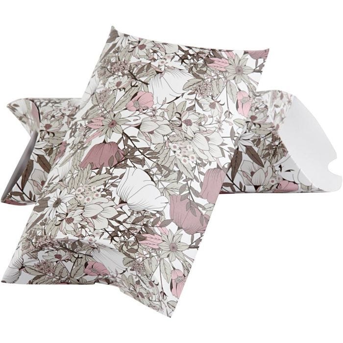 Pillow box, flowers, size 18x15x6 cm, 300 g, brown, 3pc/ 1 pack