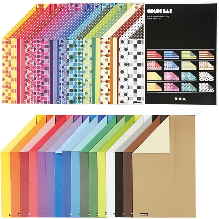 Color Bar Card, A4, sheet 210x297 mm, 250 g, assorted colours, 32x10 sheet/ 1 pack
