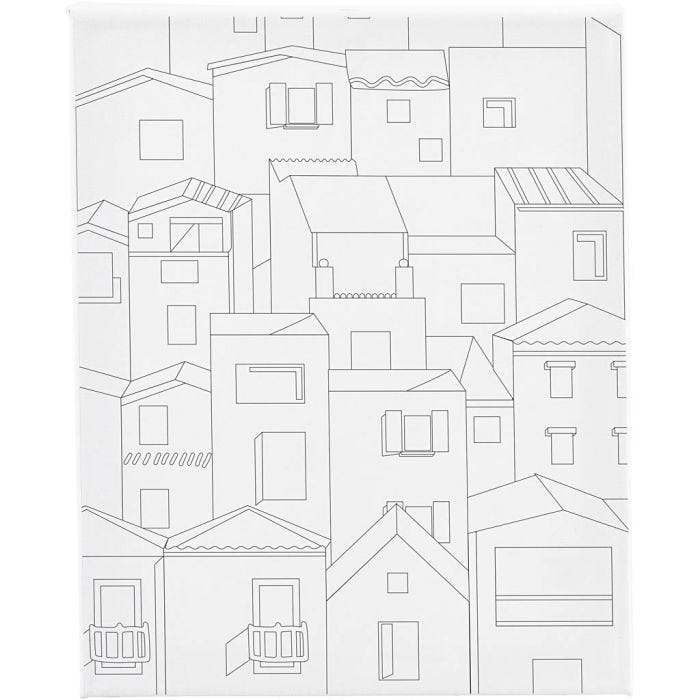 Colour-in Canvas, City, D. 1,6 cm, size 24x30 cm, 360 g, 1 pc