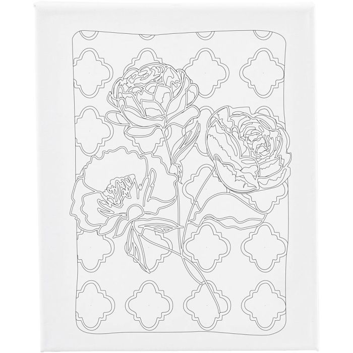 Colour-in Canvas, Roses, D. 1,6 cm, size 24x30 cm, 360 g, 1 pc