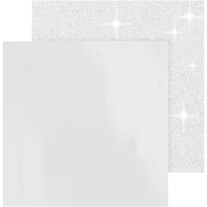 Design Paper, sheet 30,5x30,5 cm, 120+128 g, white, 2 sheet/ 1 pack