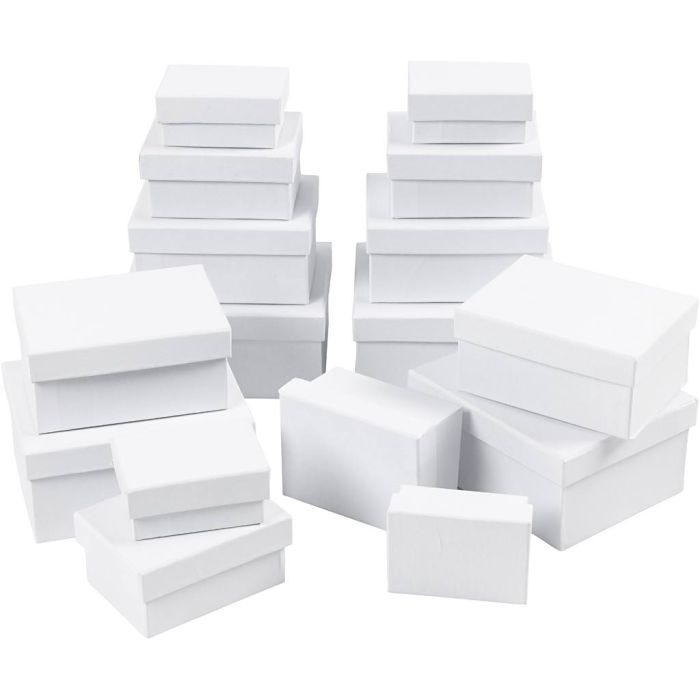 Rectangular Boxes, H: 3,5+4,5+5,5+6,5 cm, size 8,5x11,5+11x14 cm, 4x4 pc/ 1 pack