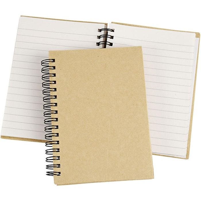 Spiral Bound Notebook, A6, sheet 105x148 mm, 60 g, brown, 1 pc